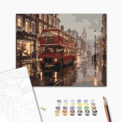 Londoni busz 2 - Számfestő készlet kereten 40x50
