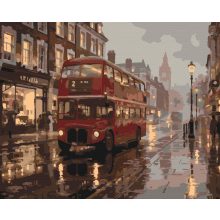 Londoni busz 2 - Számfestő készlet kereten 40x50
