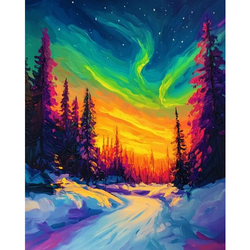 Aurora lángolása - Számfestő készlet kereten 40x50