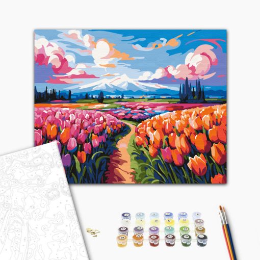 Tulipánok tengere - Számfestő készlet kereten 40x50