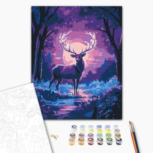 Mythischer Hirsch - Malen-nach-Zahlen-Set auf Keilrahmen 40x50