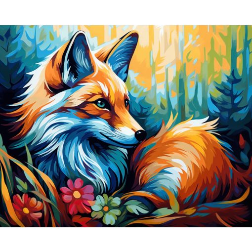 Vörös róka - Számfestő készlet kereten 40x50