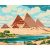   Egyiptom - Gízai piramisok - Számfestő készlet kereten 40x50
