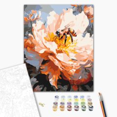   Bienchen auf der Blume - Malen-nach-Zahlen-Set auf Keilrahmen 40x50