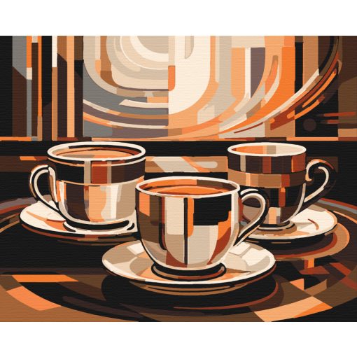 Geometrikus koffein - Számfestő készlet kereten 40x50