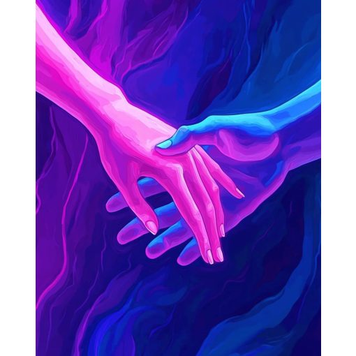 Kéz a kézben - Számfestő készlet kereten 40x50