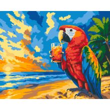Nyári papagáj - Számfestő készlet kereten 40x50