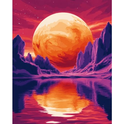 Havas alkonyat - Számfestő készlet kereten 40x50