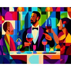  Koccintások éjszakája - Számfestő készlet kereten 40x50