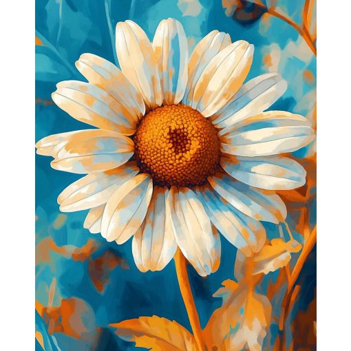 Napsütötte százszorszép - Számfestő készlet kereten 40x50