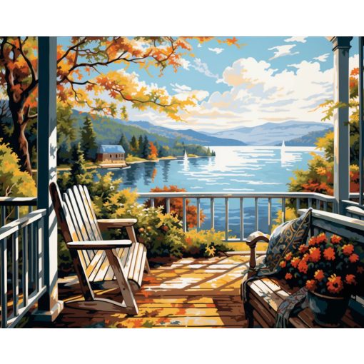 Tóparti nyugalom - Számfestő készlet kereten 40x50