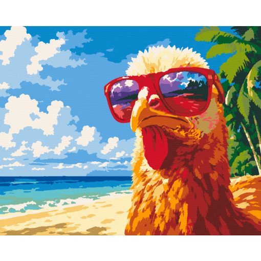 Csirke beach - Számfestő készlet kereten 40x50