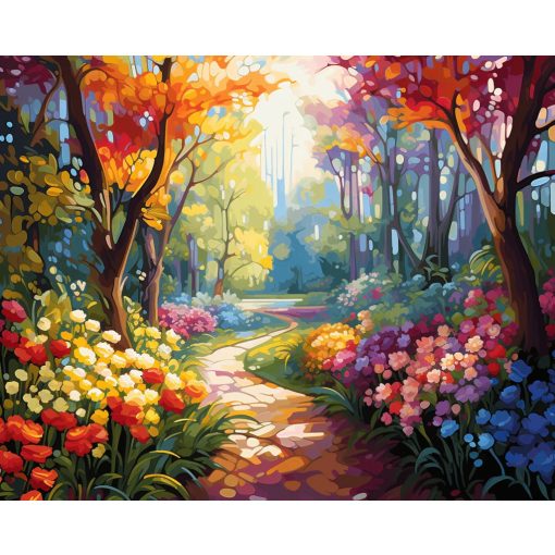 Virágok erdeje - Számfestő készlet kereten 40x50