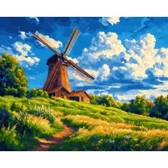 Szélmalom tánc - Számfestő készlet kereten 40x50