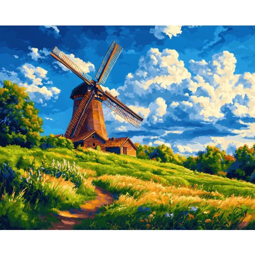 Szélmalom tánc - Számfestő készlet kereten 40x50