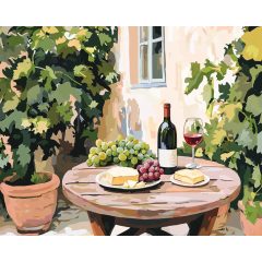 Bor és szőlő - Számfestő készlet kereten 40x50