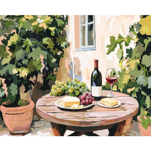 Bor és szőlő - Számfestő készlet kereten 40x50