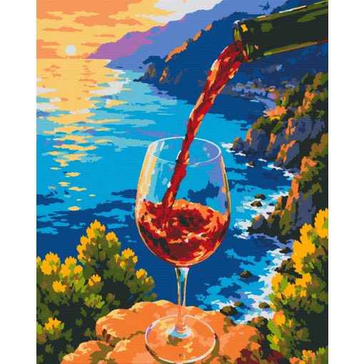 Vörösboros horizont - Számfestő készlet kereten 40x50