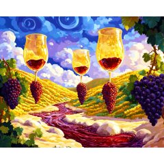   Szőlőskerti szimfónia - Számfestő készlet kereten 40x50