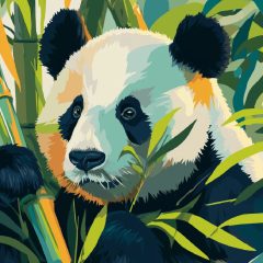 Kíváncsi panda - Számfestő készlet kereten 40x40