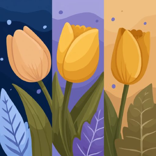 Tulipán trió - Számfestő készlet kereten 40x40