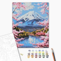   Frühlingszauber im Herzen Japans - Malen nach Zahlen Set auf Rahmen 40x50 cm