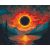   Sonnenfinsternis über dem Tal - Malen nach Zahlen Set auf Rahmen 40x50 cm
