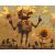   Der Sonnenblumen-Roboter – Malen nach Zahlen Set auf Rahmen 40x50 cm