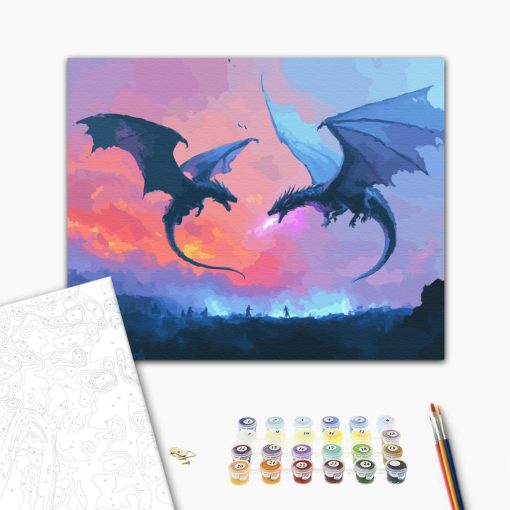 Zorn des Himmels – Malen nach Zahlen Set auf Rahmen 40x50 cm