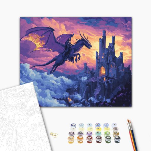 Die Rückkehr des Drachenprinzen – Malen nach Zahlen Set auf Rahmen 40x50 cm
