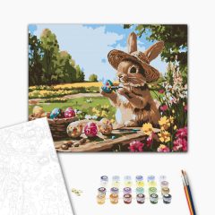   Frühlinghafte Pinselstriche – Malen nach Zahlen Set auf Rahmen 40x50 cm
