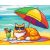 Urlaubskatze – Malen nach Zahlen Set auf Rahmen 40x50 cm