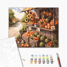 Essenz des ländlichen Sommers – Malen nach Zahlen Set auf Rahmen 40x50 cm