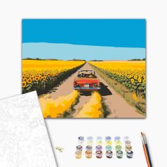   Auf dem Weg in den Sommer – Malen nach Zahlen Set auf Rahmen 40x50 cm
