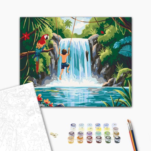 Tropisches Abenteuer – Malen nach Zahlen Set auf Rahmen 40x50 cm