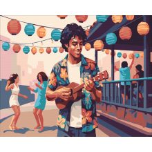 Straßenmusik – Malen nach Zahlen Set auf Rahmen 40x50 cm