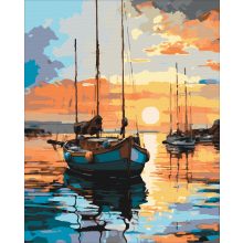 Windstille am Horizont – Malen nach Zahlen Set auf Rahmen 40x50 cm