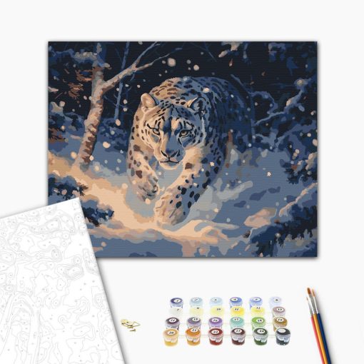 Frostiger Blick – Malen nach Zahlen Set auf Rahmen 40x50 cm
