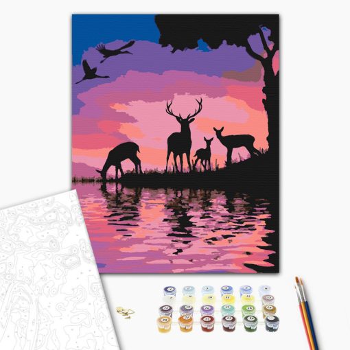 Frostiger Blick – Malen nach Zahlen Set auf Rahmen 40x50 cm