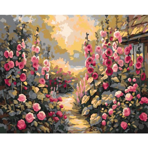 Blumige Morgenröte – Malen nach Zahlen Set auf Rahmen 40x50 cm