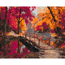Die Brücke der Ruhe – Malen nach Zahlen Set auf Rahmen 40x50 cm