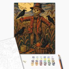 Herbstscheuche – Malen nach Zahlen Set auf Rahmen 40x50 cm