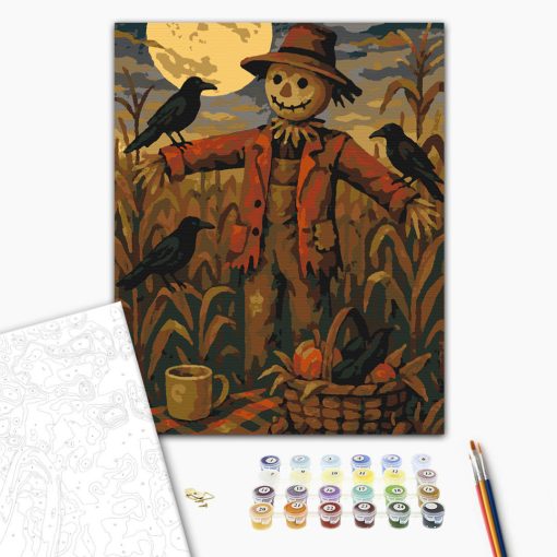 Herbstscheuche – Malen nach Zahlen Set auf Rahmen 40x50 cm