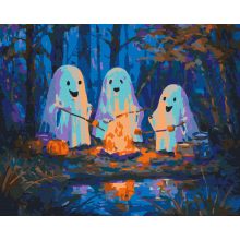 Geisterlagerfeuer – Malen nach Zahlen Set auf Rahmen 40x50 cm