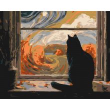 Herbstliche Gedanken – Malen nach Zahlen Set auf Rahmen 40x50 cm