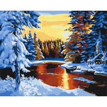 Magischer Winter - Malen-nach-Zahlen-Set auf Keilrahmen 40x50
