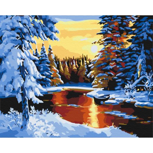 Magischer Winter - Malen-nach-Zahlen-Set auf Keilrahmen 40x50