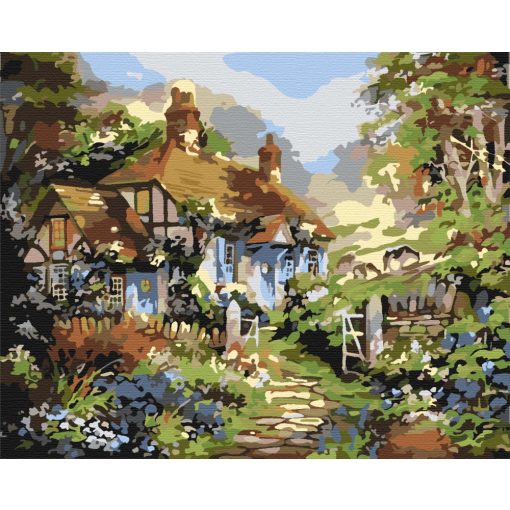 Frühlingsfeenhaus - Malen-nach-Zahlen-Set auf Keilrahmen 40x50