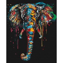 Gemalter Elefant - Malen-nach-Zahlen-Set auf Keilrahmen 40x50
