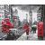   Regnerisches London - Malen-nach-Zahlen-Set auf Keilrahmen 40x50